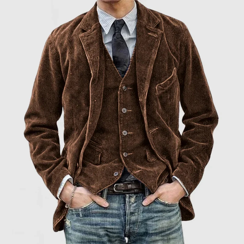 Lewis | Vintage Jacket & Vest Set - Brown