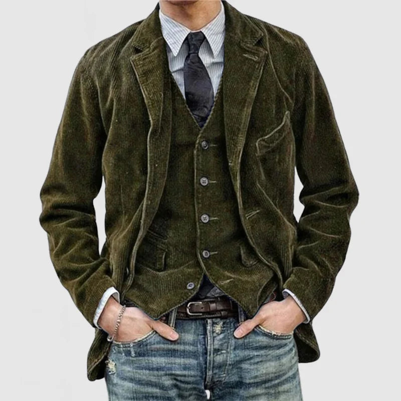 Lewis | Vintage Jacket & Vest Set - Green