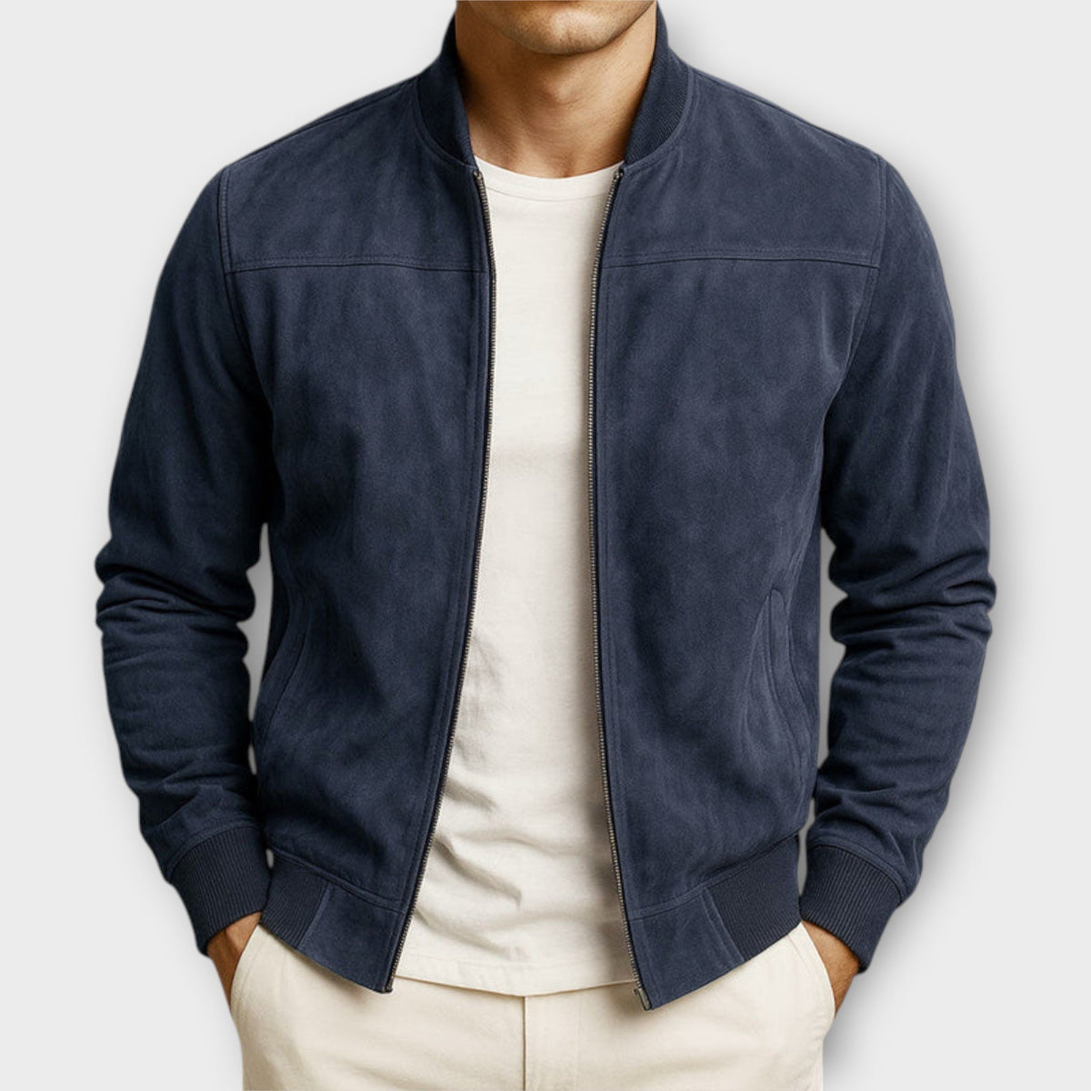 Marco | Classic Bomber Jacket - Dark Blue