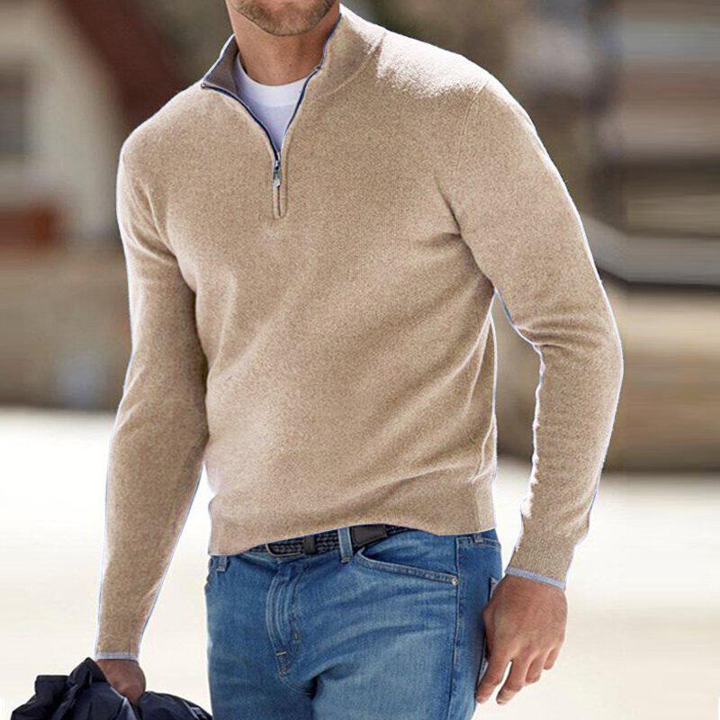 Drew | Everyday Zip-Up Pullover - Beige