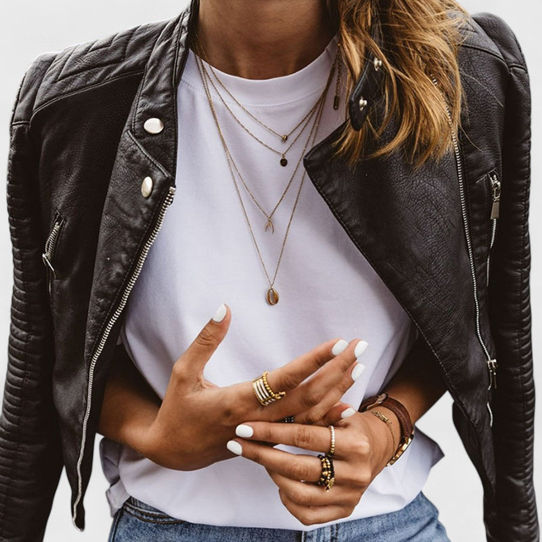 Elenore | Elegant Leather Jacket