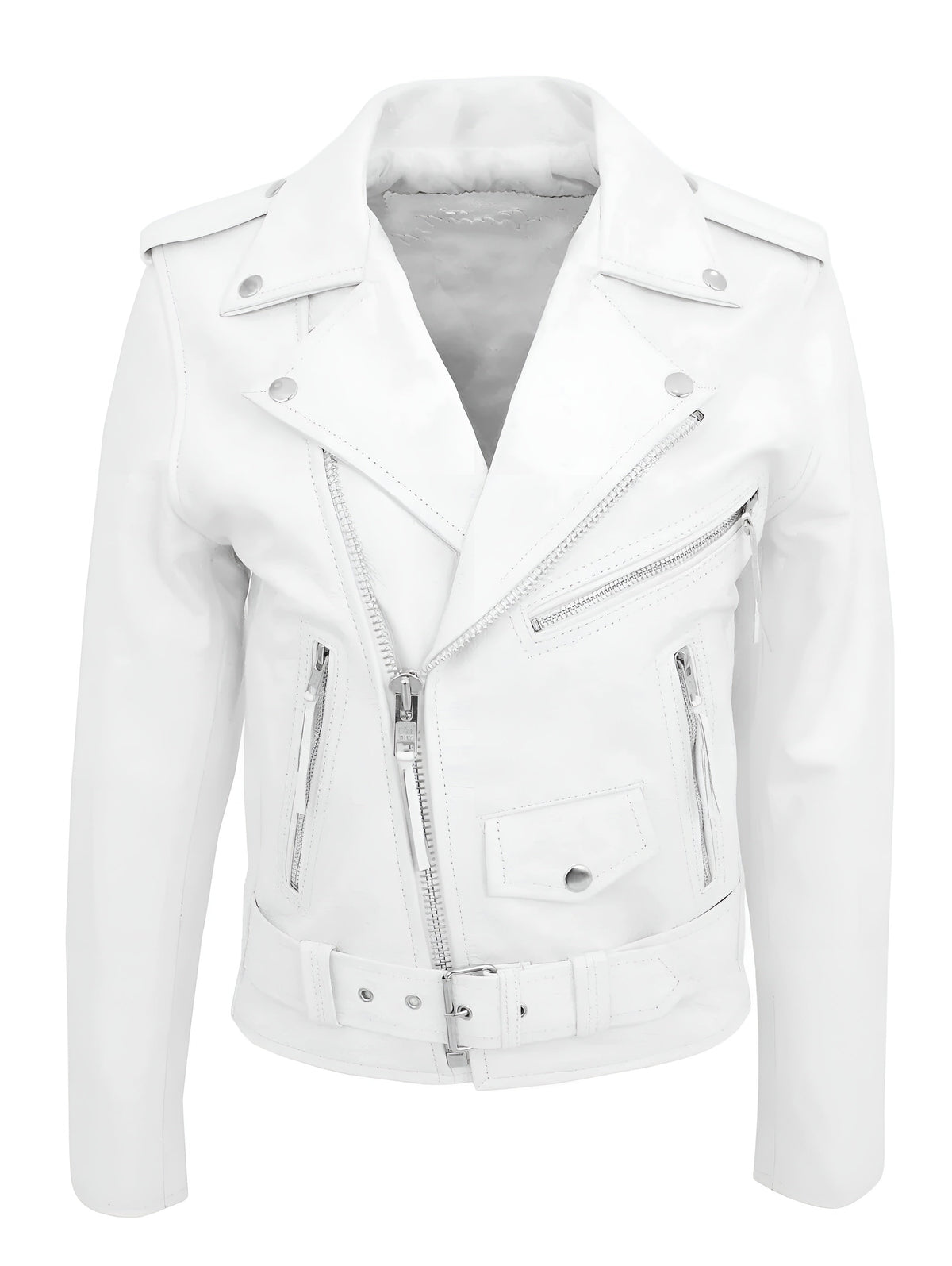 Roman | Classic Biker Jacket - White