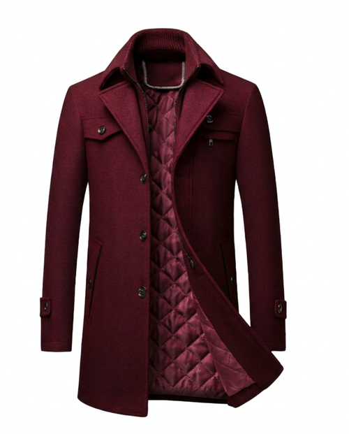 Alexander | Classic Tailored Coat - Burgundy